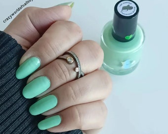 Mint green pastel creme indie nail polish - Spellbound Nails Mint Frappe