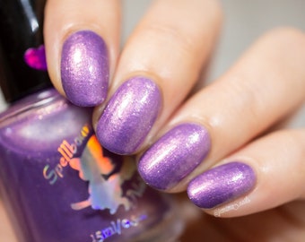 Purple shimmer indie nail polish - Spellbound Nails Euphoria