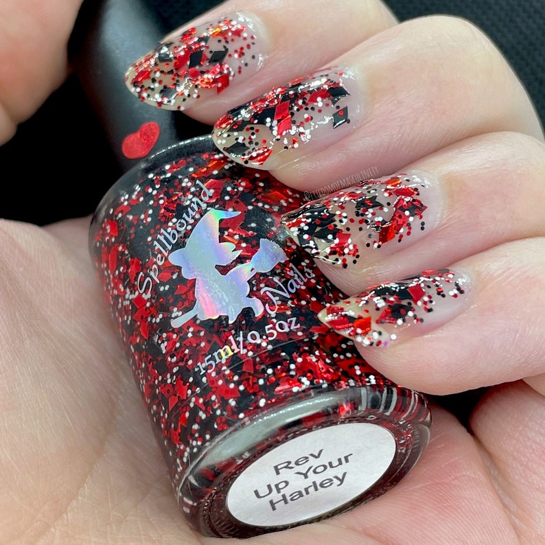 Rev Up Your Harley Custom Birthday Glitter Topper Nail Polish image 3