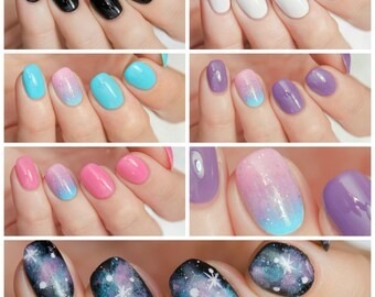 Galaxy Nails Collection - custom creme holographic glitter galaxy nail polish