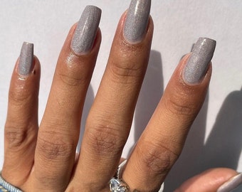 Early Evenings with optional scent - custom lilac gray holo holographic nail polish