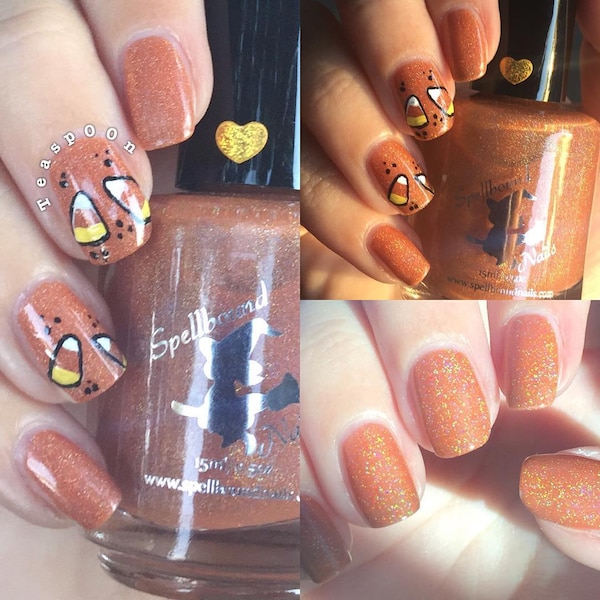 Festive Candy with optional scent - custom burnt orange holo holographic nail polish