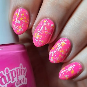 yellow and white glitter topper indie nail polish - Spellbound Nails This May Be Corny