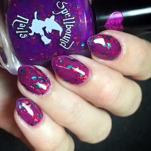 Why Aren't You Laughing? - Custom purple jelly glitter birthday nail polish