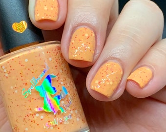 Sunny Side Up - custom pastel orange creme glitter nail polish