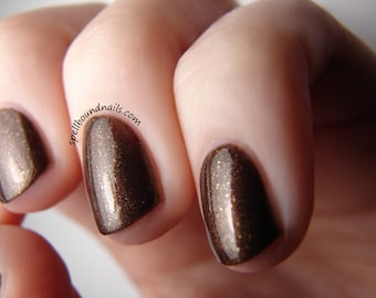 A Pint of Plain - St. Patrick's Day golden copper brown indie nail polish