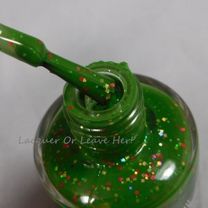 Basilisk custom handcrafted snake green glitter witchcraft and wizardry nail polish image 9