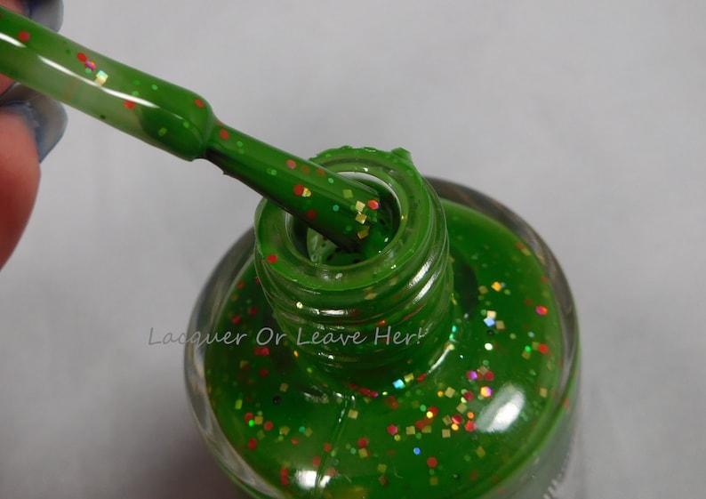 Basilisk custom handcrafted snake green glitter witchcraft and wizardry nail polish image 9