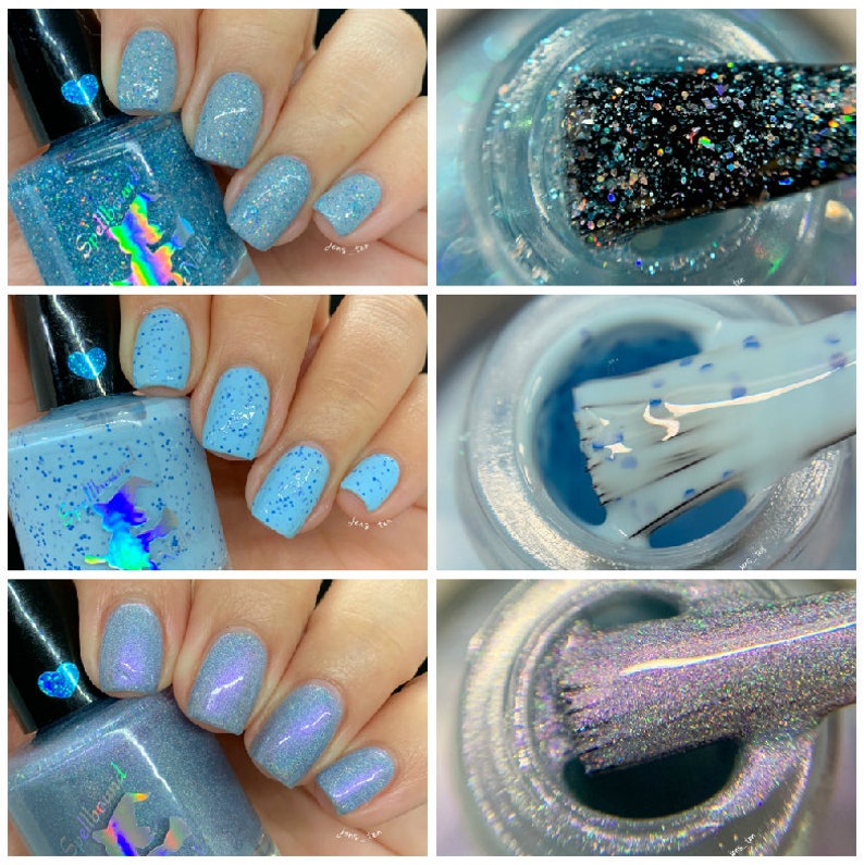 September Blues Rainbow Monthly custom handcrafted nail polish image 1