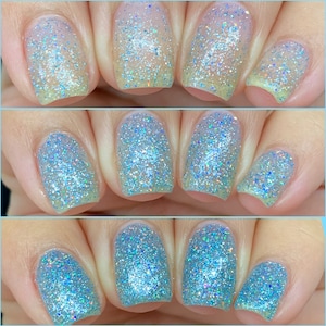 September Blues Rainbow Monthly custom handcrafted nail polish image 4