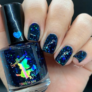 Dark blue jelly indie nail polish - Spellbound Nails Hidden Depths