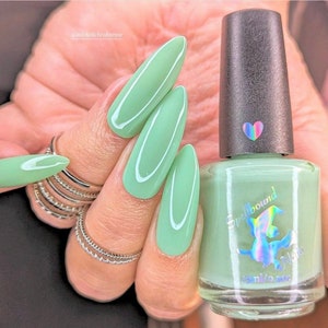 Mint Frappe Green Mint Creme Nail Polish with optional scent image 6