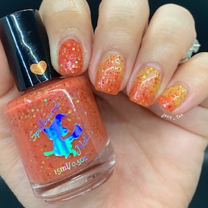 Phoenix Song - custom handcrafted burnt reddish orange yellow tri-thermal nail polish