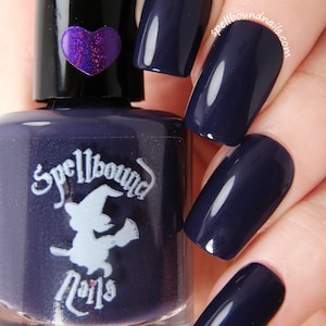 Dark purple creme indie nail polish - Spellbound Nails velvet
