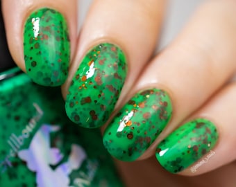 Gaea - Green Tri-Thermal Nail Polish with Bronze Glitter