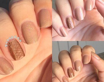 Cozy Sweater with optional scent - oatmeal nude holo holographic autumn nail polish