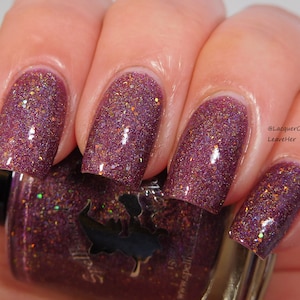 Holographic purple glitter indie nail polish - Spellbound Nails Pride