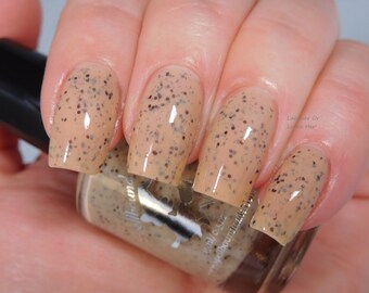 Eggnog Latte *with optional scent* - custom nude brown flakey flakies bronze glitter nail polish