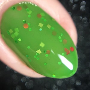 Basilisk custom handcrafted snake green glitter witchcraft and wizardry nail polish image 5