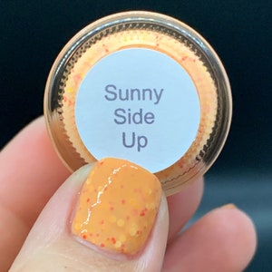 Sunny Side Up custom pastel orange creme glitter nail polish image 6