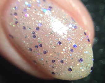 Glow in the dark holographic glitter topper indie nail polish - Spellbound Nails Ashes and Embers