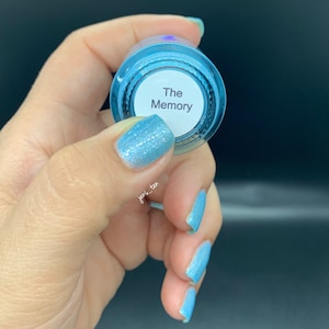 The Memory custom handcrafted shimmer blue glow in the dark nail polish immagine 4