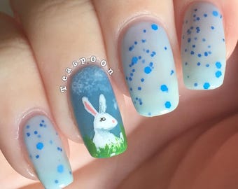 Hare-Brained - pastel blue glitter crelly indie nail polish