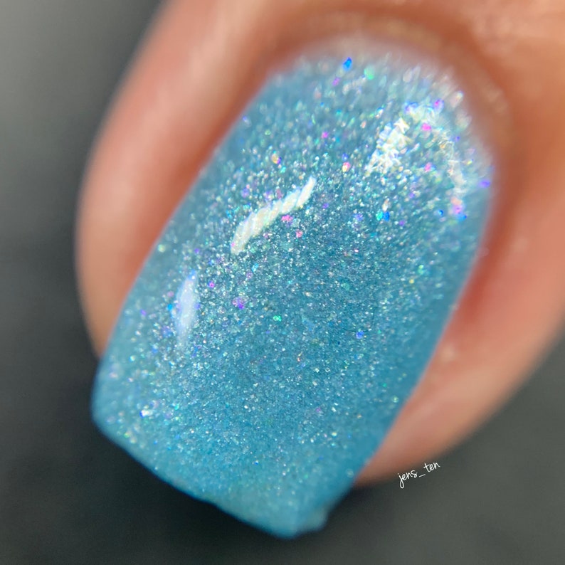 The Memory custom handcrafted shimmer blue glow in the dark nail polish immagine 8