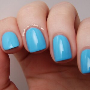 Airy Berry Sky Blue Creme Nail Polish with optional scent image 3