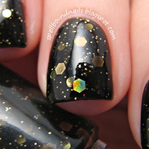 Black jelly Halloween indie nail polish | Spellbound Nails Superstitious