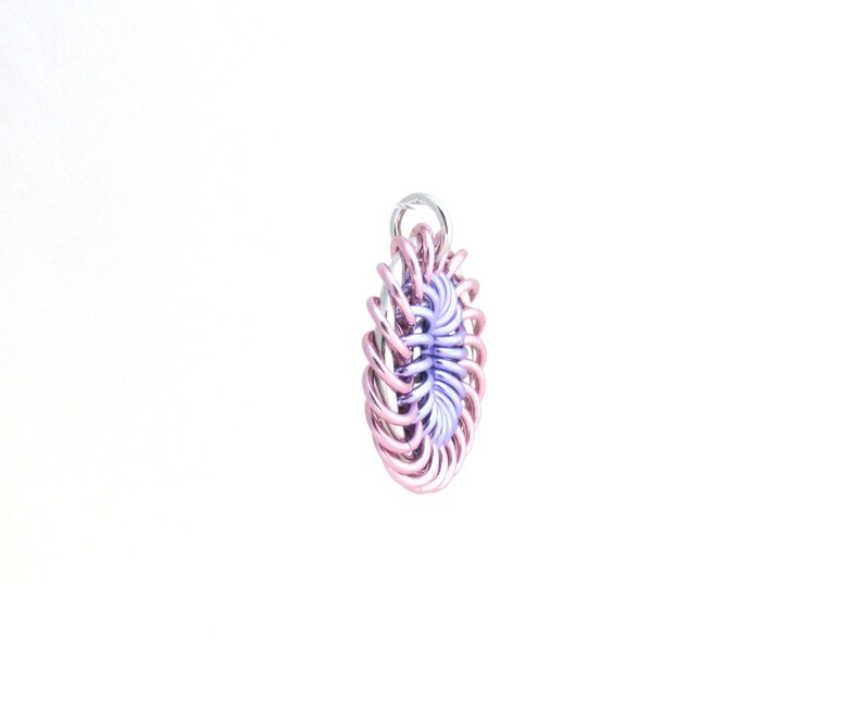 Chain Maille Pendant, Pastel Jewelry, Jump Ring Jewelry, Aluminum Pendant, Pastel Pendant image 4