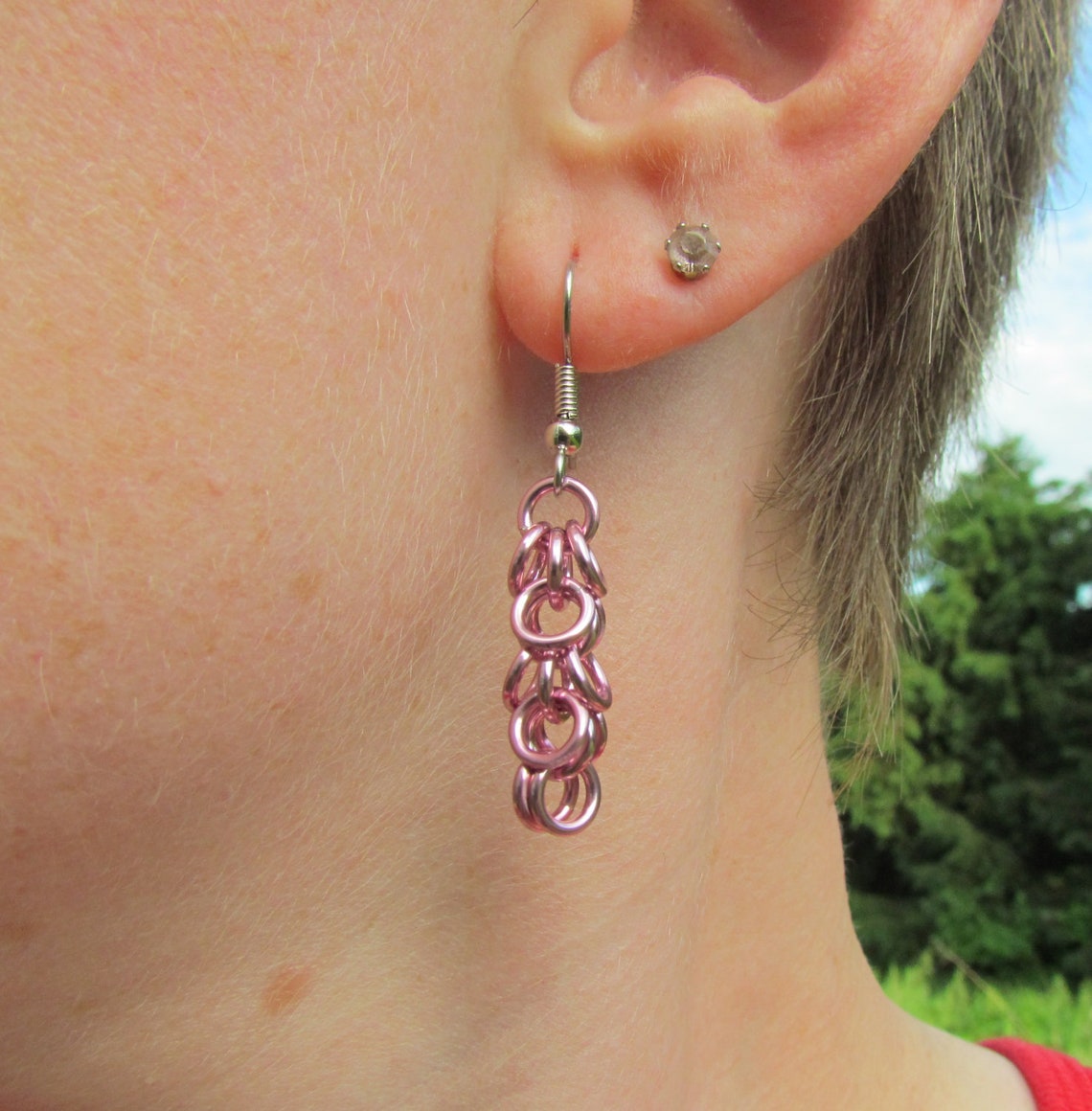 Chain Mail Earrings Pastel Earrings Multicolor Earrings Etsy