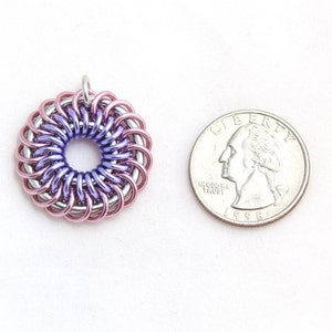 Chain Maille Pendant, Pastel Jewelry, Jump Ring Jewelry, Aluminum Pendant, Pastel Pendant image 5