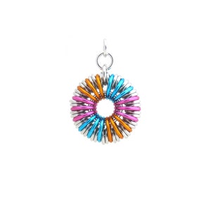 Colorful Pendant, Chain Maille Jewelry, Multicolor Bright Aluminum Jump Rings