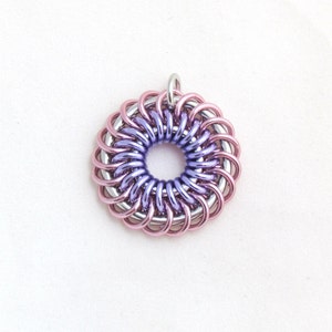 Chain Maille Pendant, Pastel Jewelry, Jump Ring Jewelry, Aluminum Pendant, Pastel Pendant image 3