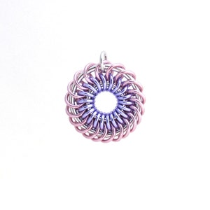 Chain Maille Pendant, Pastel Jewelry, Jump Ring Jewelry, Aluminum Pendant, Pastel Pendant image 1