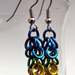 Chain Maille Earrings Multicolor Earrings Shaggy Loops image 3
