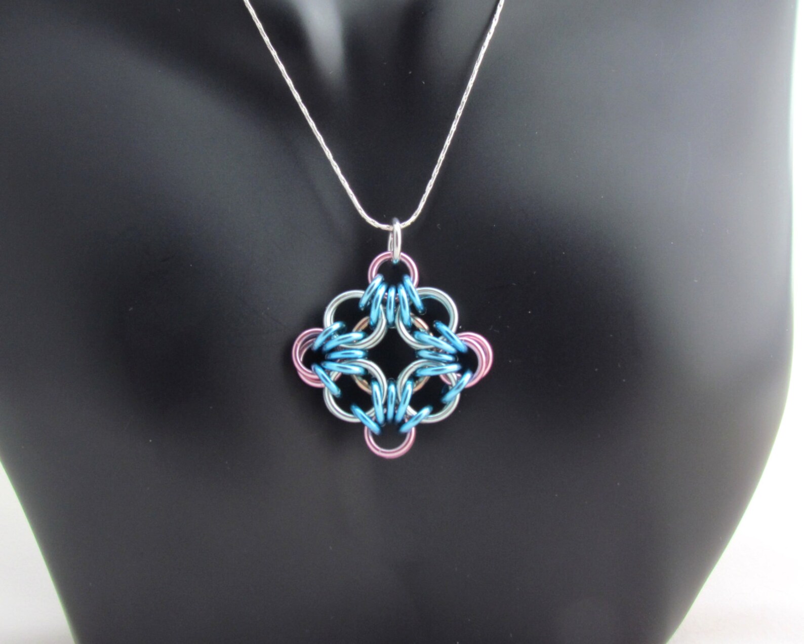 Chain Maille Pendant Pastel Jewelry Multicolor Pastel Etsy
