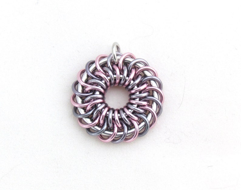 Spiral Pendant Jump Ring Jewelry Chain Maille Pendant Etsy