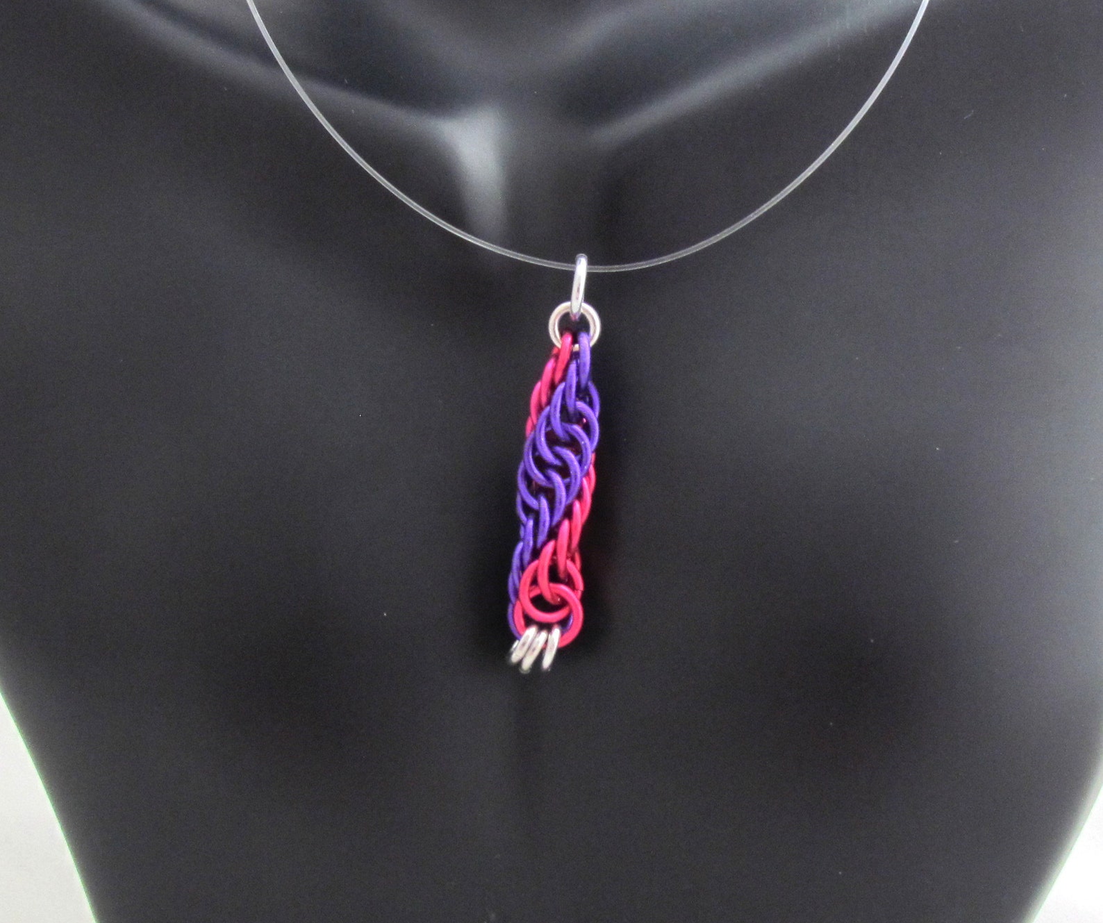 DNA Pendant, Chain Maille Pendant, Pink and Purple Jewelry, Science ...