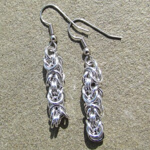 Chainmaille Earrings, Aluminum Earrings, Byzantine Earrings, Jump Ring Jewelry image 3