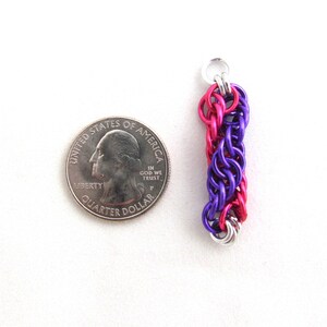 DNA Pendant, Chain Maille Pendant, Pink and Purple Jewelry, Science ...