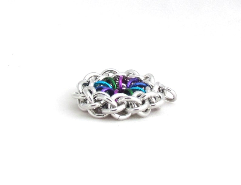 Jump Ring Pendant Chain Maille Jewelry Multicolor Jewelry Etsy UK