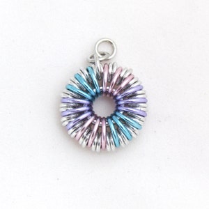 Chain Maille Pendant, Pastel Jewelry, Multicolor Jump Ring Jewelry, Round Pendant