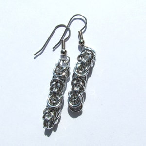 Chainmaille Earrings, Aluminum Earrings, Byzantine Earrings, Jump Ring Jewelry image 2