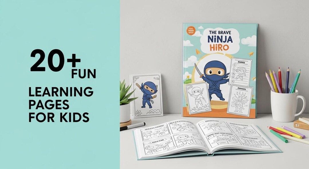 Ninja Worksheet.pdf Kids Activity Book Printable | Ninja Flashcards for Kids | Learning ...