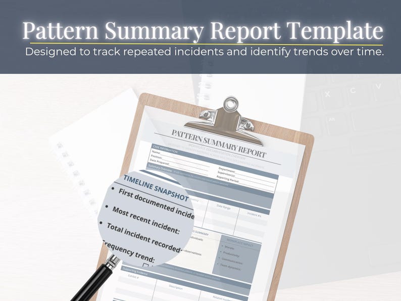 Workplace Pattern Workplace Pattern Summary Template | Incident Tracking Report | HR ...