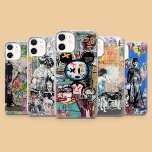 Capa para celular Mr. Brainwash com estampa de grafite e arte urbana para iPhone 17, 16, 15, 14, 13, Samsung S25 Ultra, S24, S23 FE, A54, A34, A15, A14, Pixel 9 Pro, 8A, 7A.