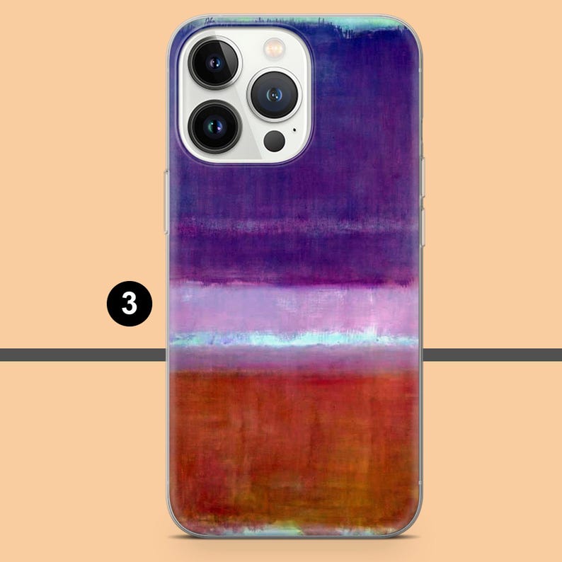 Pode incluir: Capa de telem&oacute;vel com pintura abstrata. O design apresenta faixas horizontais de cores roxas, rosas e laranjas, criando um aspeto texturizado e art&iacute;stico. A capa tem uma borda transparente e um recorte para a c&acirc;mara.
