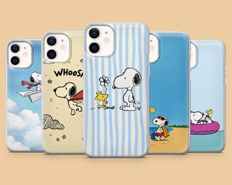 Funda para teléfono Snoopy Woodstock Peanuts con dibujos de perros para iPhone 17, 16, 15, 14 y 13, Samsung S25Ultra, S24, S23FE, A54, A34, A15, A14, Pixel 9Pro, 8A y 7A